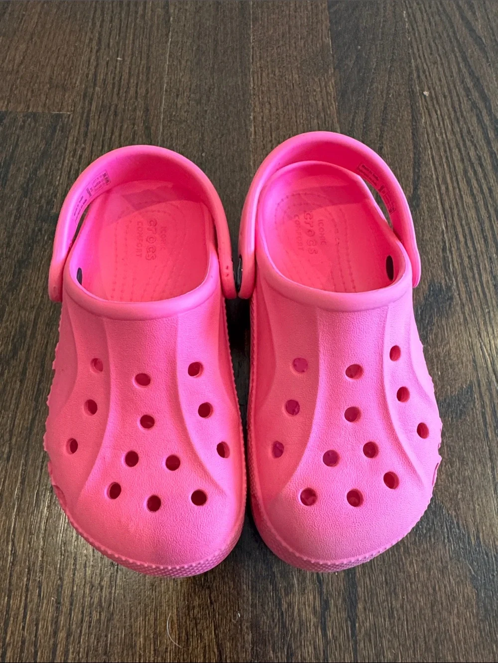 Crocs Kids’ Baya Clog Electric Pink Girls Size C11 Toddler Slip-On Sandals